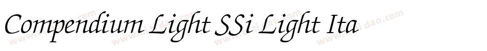 Compendium Light SSi Light Italic字体转换